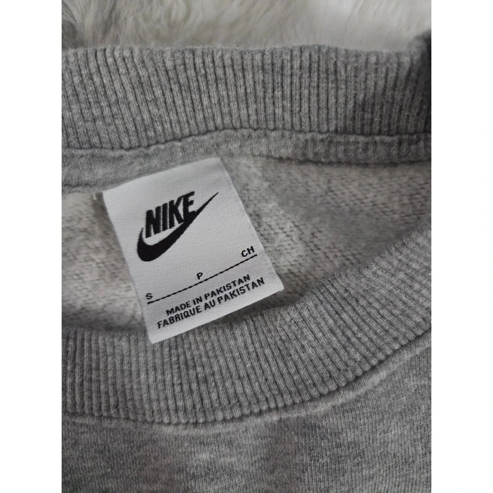 Nike Sportswear‎ Essential Fleece Crewneck Sweatshirt Heather Grey Small Swoosh